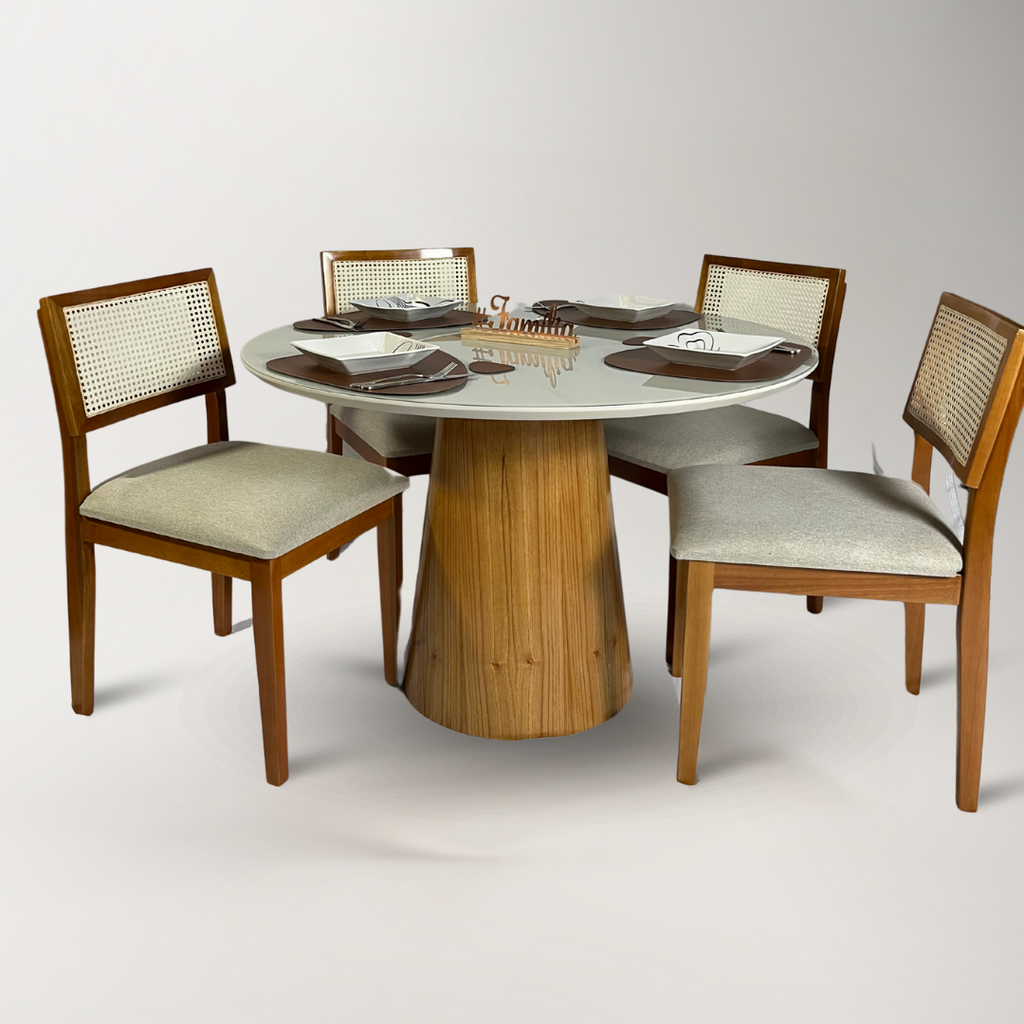 Conjunto Mesa Cone e 4 Cadeiras Estrela