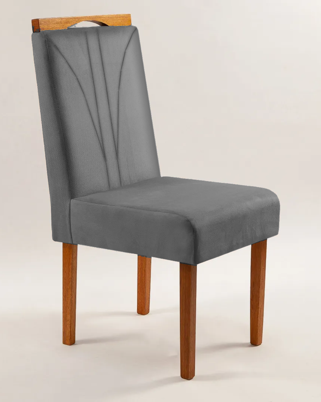 Cadeira Estofada Raissa com Pés de Madeira – Charme e Conforto para Qualquer Ambiente