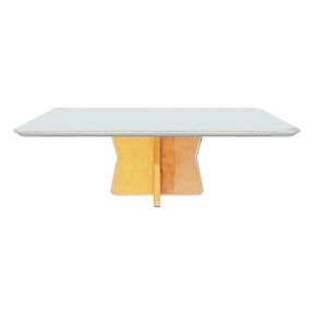 Conjunto Mesa Isa e 6 Cadeiras Estrela de Madeira maciça e encosto com Rattan Natural