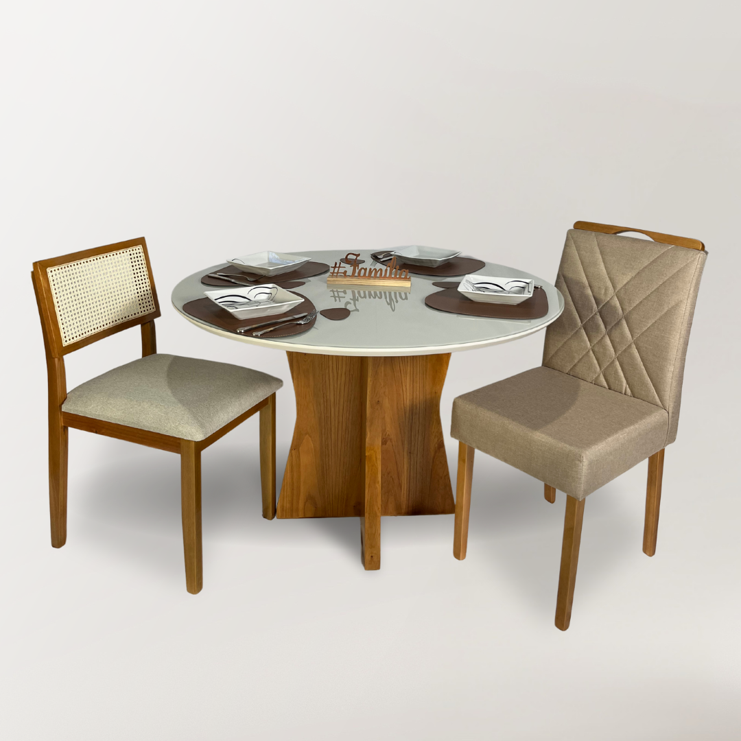 Conjunto Mesa Isa redonda e 4 Cadeiras