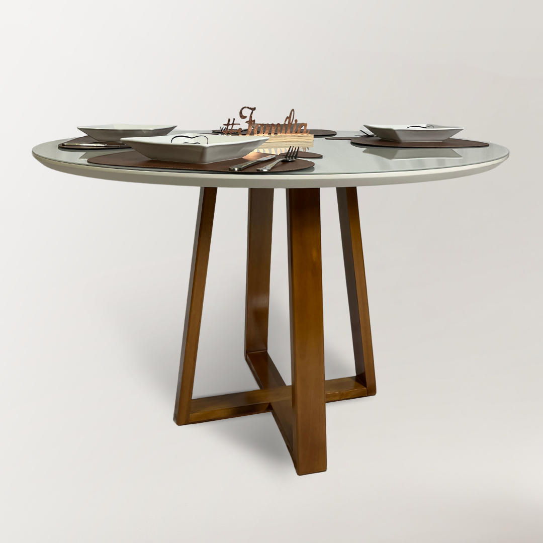 Conjunto Mesa Roma redonda e 4 Cadeiras