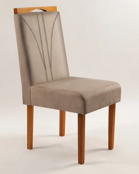 Cadeira Estofada Raissa com Pés de Madeira – Charme e Conforto para Qualquer Ambiente